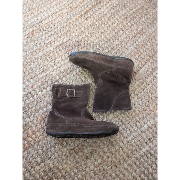 FitFlop Boot 8 Chocolate Brown Suede  Buckle Wobbleboard Winter Boots Slouchy - Picture 1 of 11